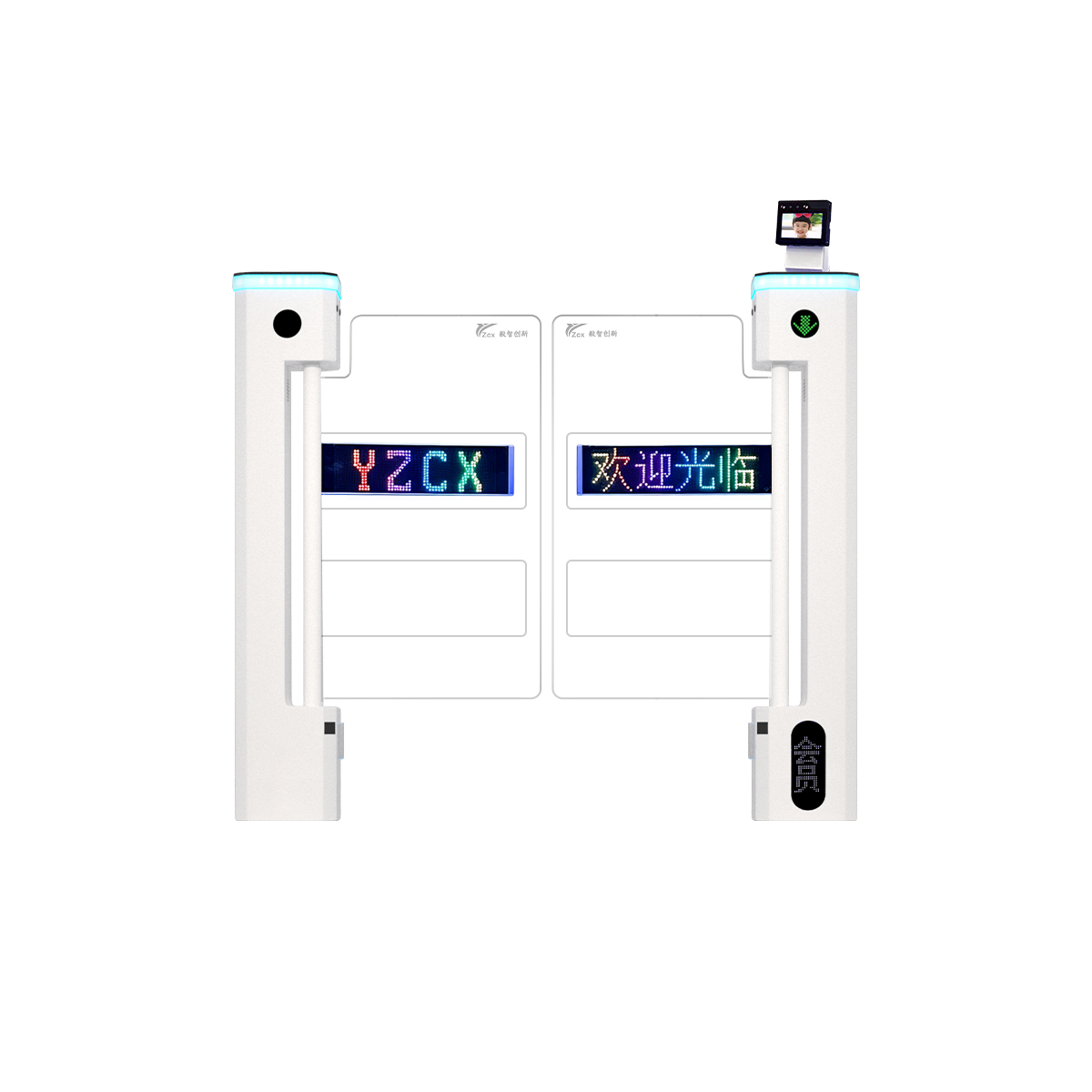 立式摆闸【人脸识别进+感应出】