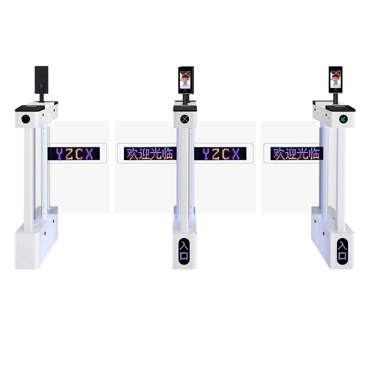 双通道【人脸识别进+人脸识别出】含显示屏