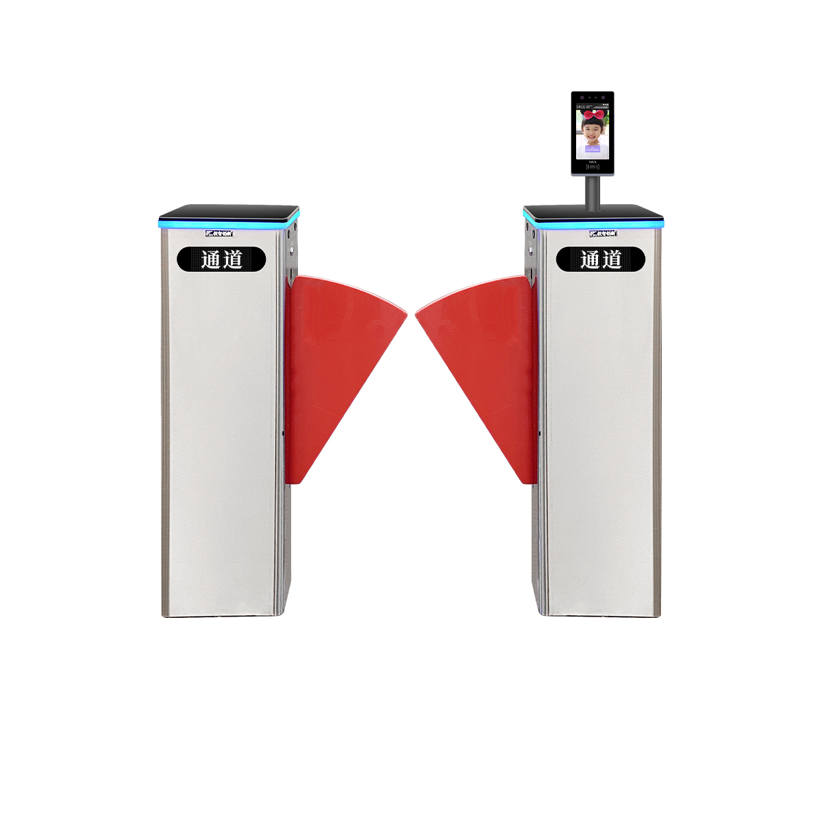 立式翼闸【人脸识别进+按钮出】