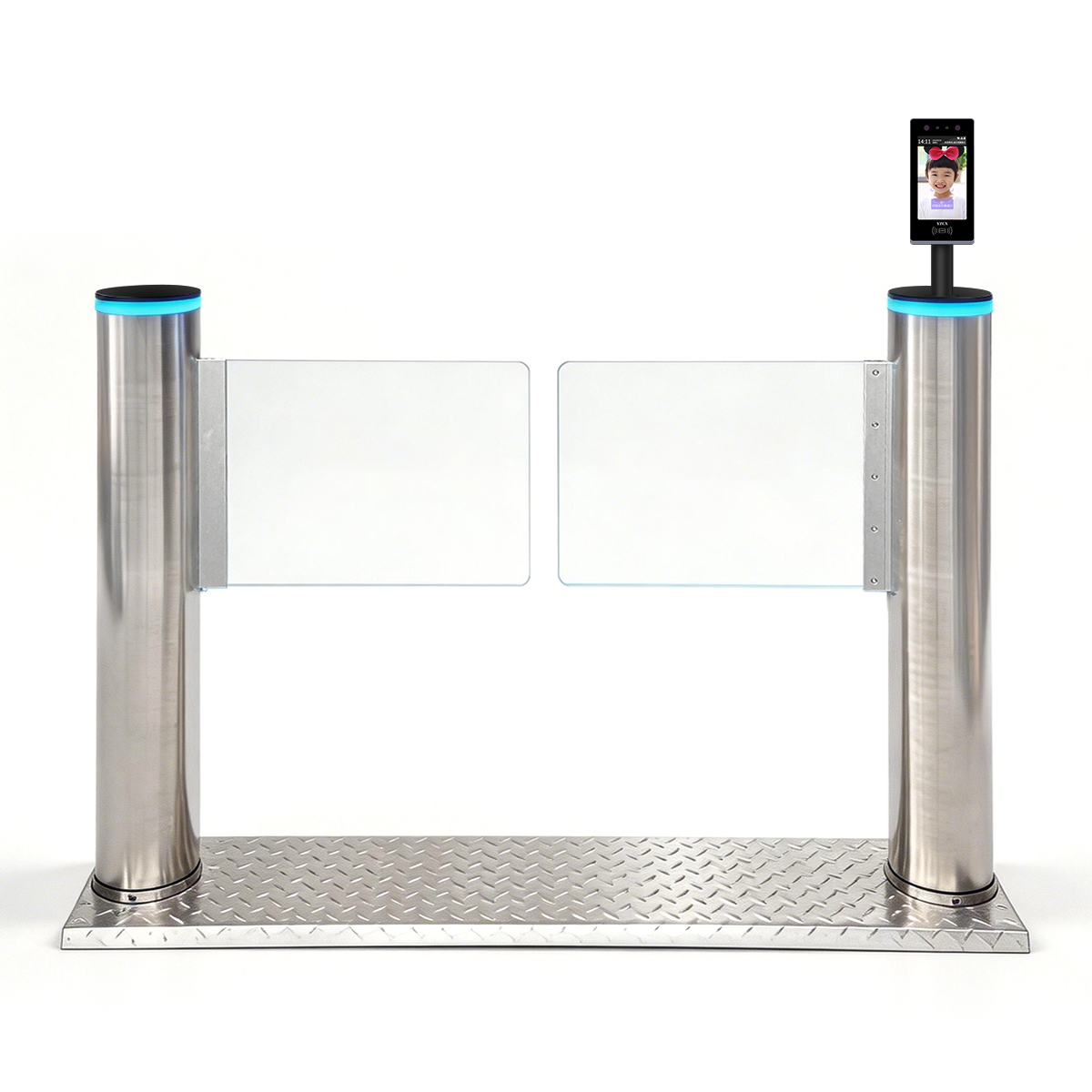 单通道【人脸识别进+按钮出】含地台